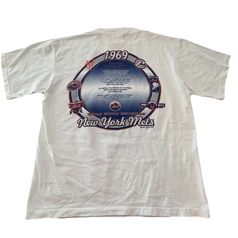 Vintage Baseball New York Mets World Series White T-Shirt - Picture 3 of 8
